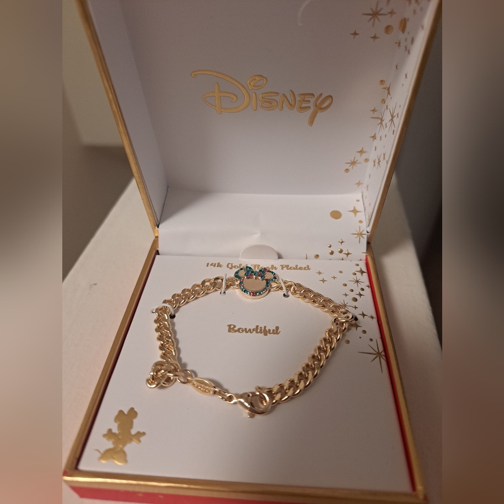 Disney Gold-Plated Bracelet with Blue Accents